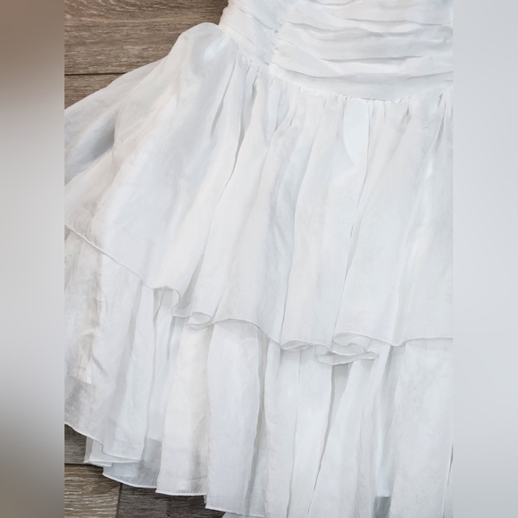 H&M White Bandeau Dress With Flared Skirt Size Medium - Picture 11 of 11